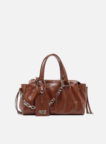 Bolsa Tote Couro Marrom Média