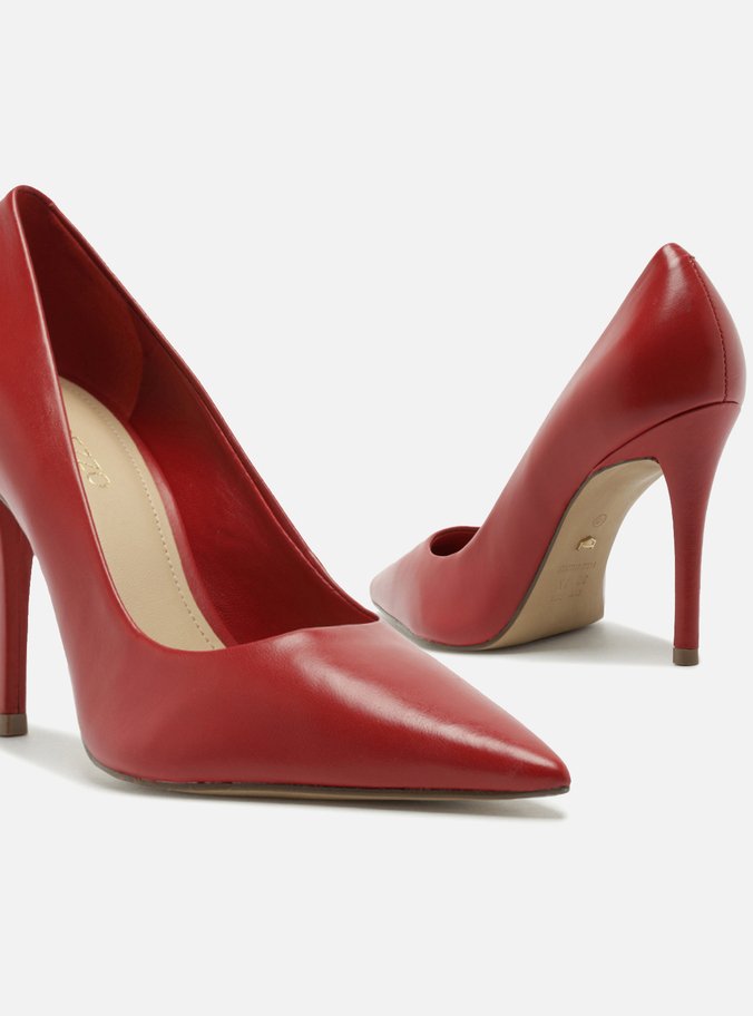 Scarpin Vermelho Couro Salto Alto Clássico