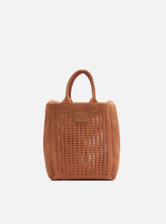 Bolsa Tote Marrom Croche Monaco Pequena