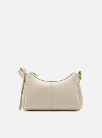 Bolsa Tiracolo Off White Média Texturizada Básica