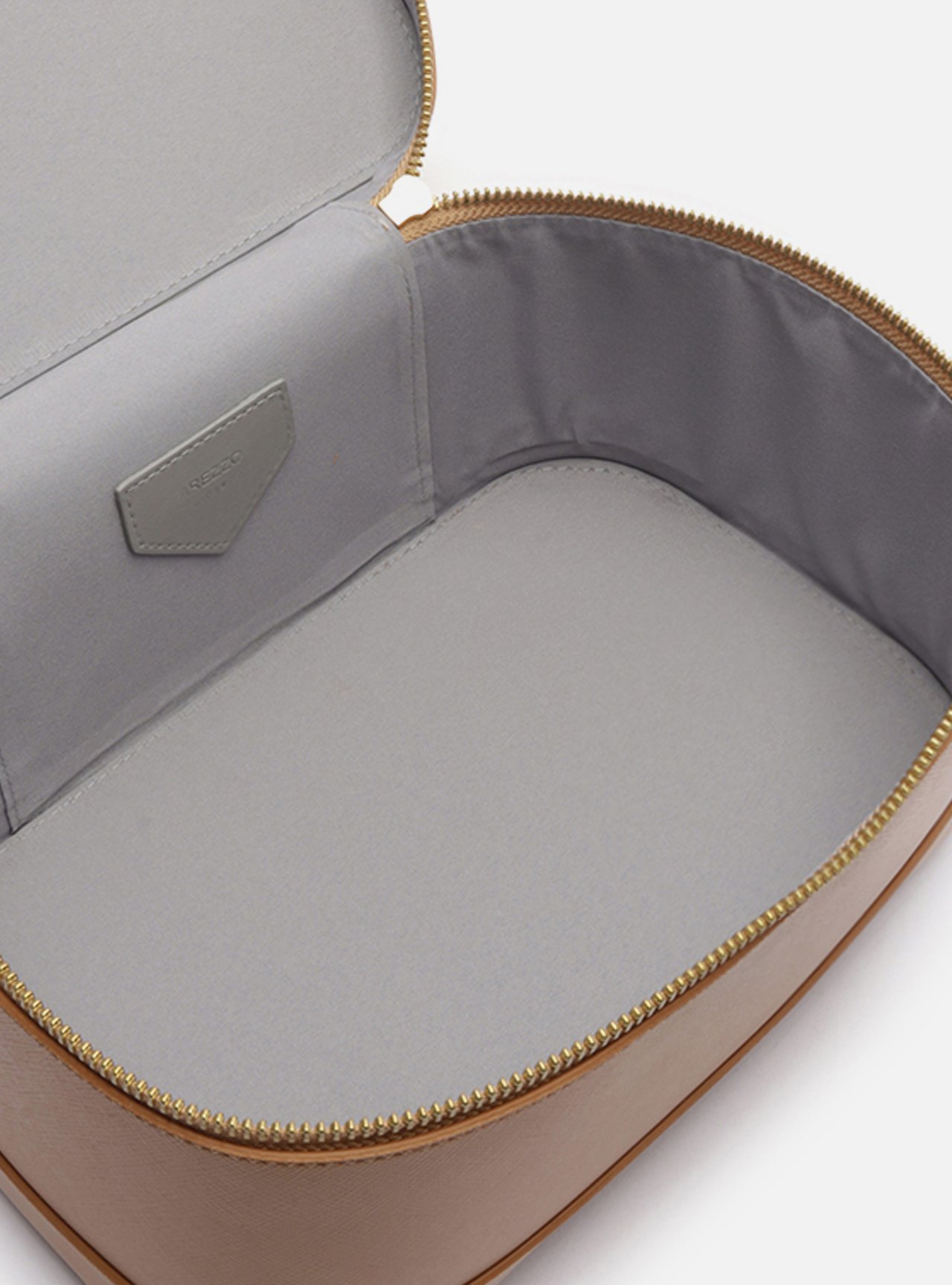 Nécessaire Caramelo Texturizada Zíper Contorno — foto 4