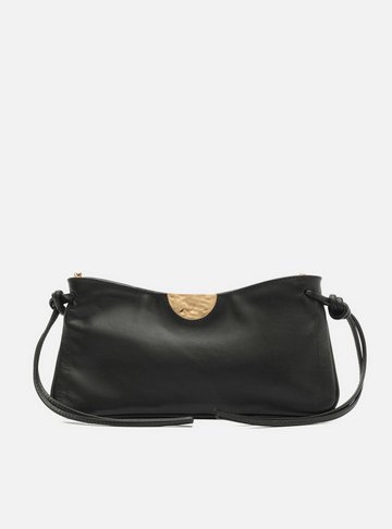 Arezzo — Bolsa Shoulder Preta Couro Grande Corrente