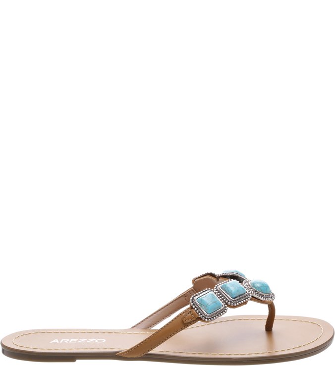 Chinelo Couro Rock Natural Tan