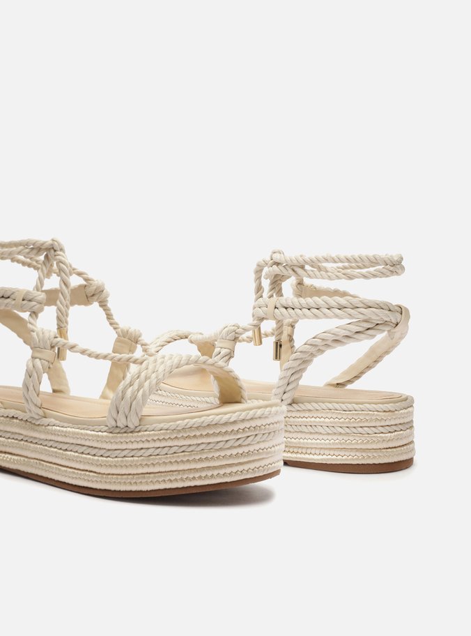 Sandália Off-White Flatform Cordões Mykonos