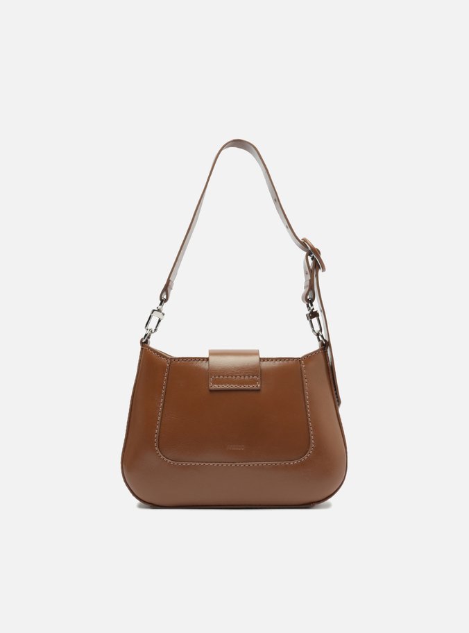 Bolsa Tiracolo Marrom Couro Pequena Fivela