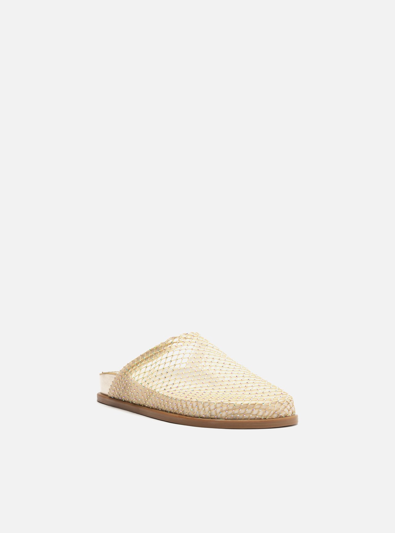Clog Sabot Tela Natural Dourada — foto 2