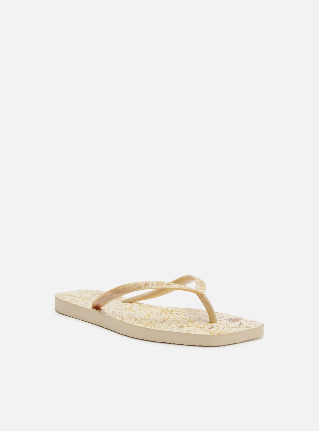 Chinelo de Dedo Dourado Square Flores — foto 2