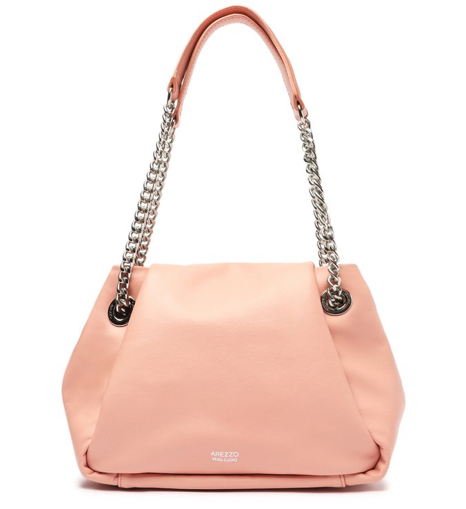 Bolsa Tiracolo Rosé Couro Clara Média