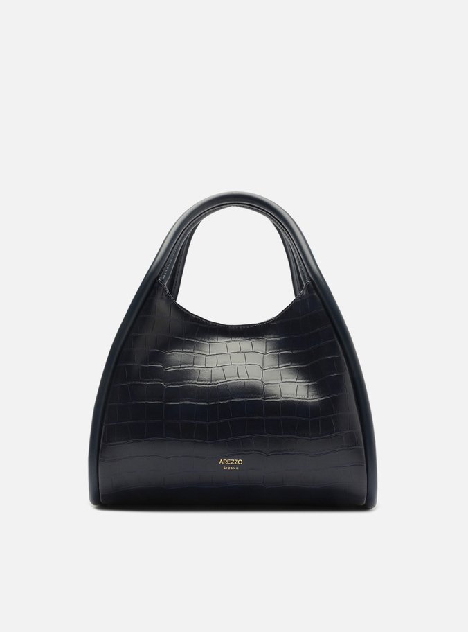 Bolsa Tiracolo Azul Média Croco