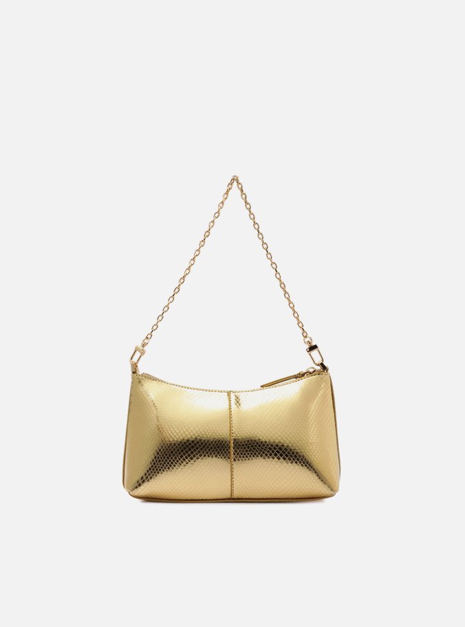 Bolsa Tiracolo Dourada Snake Pequena Corrente