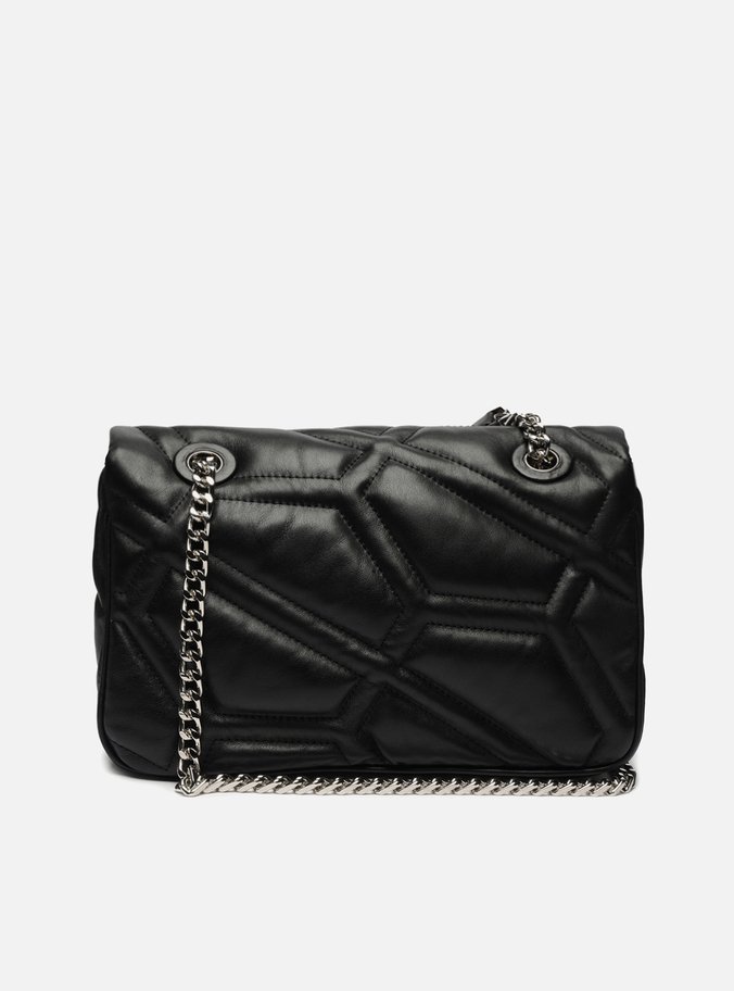 Bolsa Tiracolo Preta Couro Emma