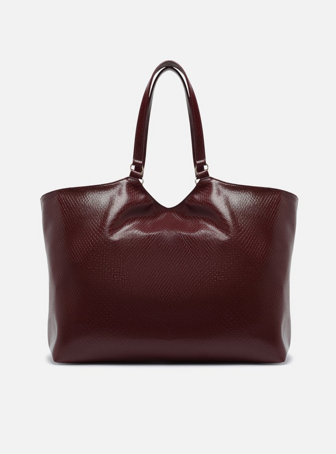 Bolsa Shopping Bordô Envernizada Grande