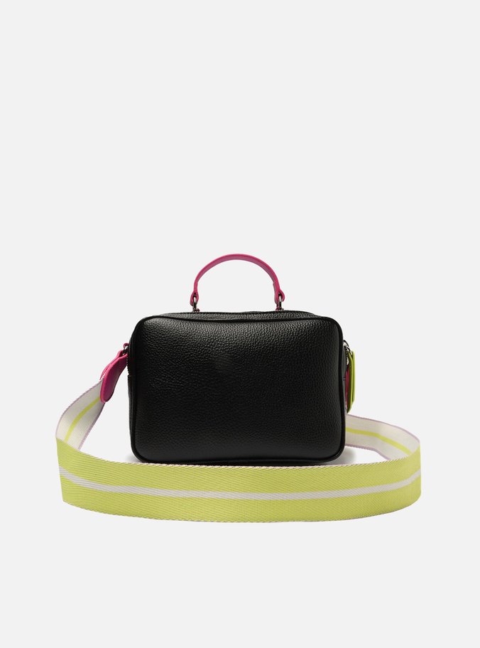 Bolsa Tiracolo Preta Prione Média Rosa