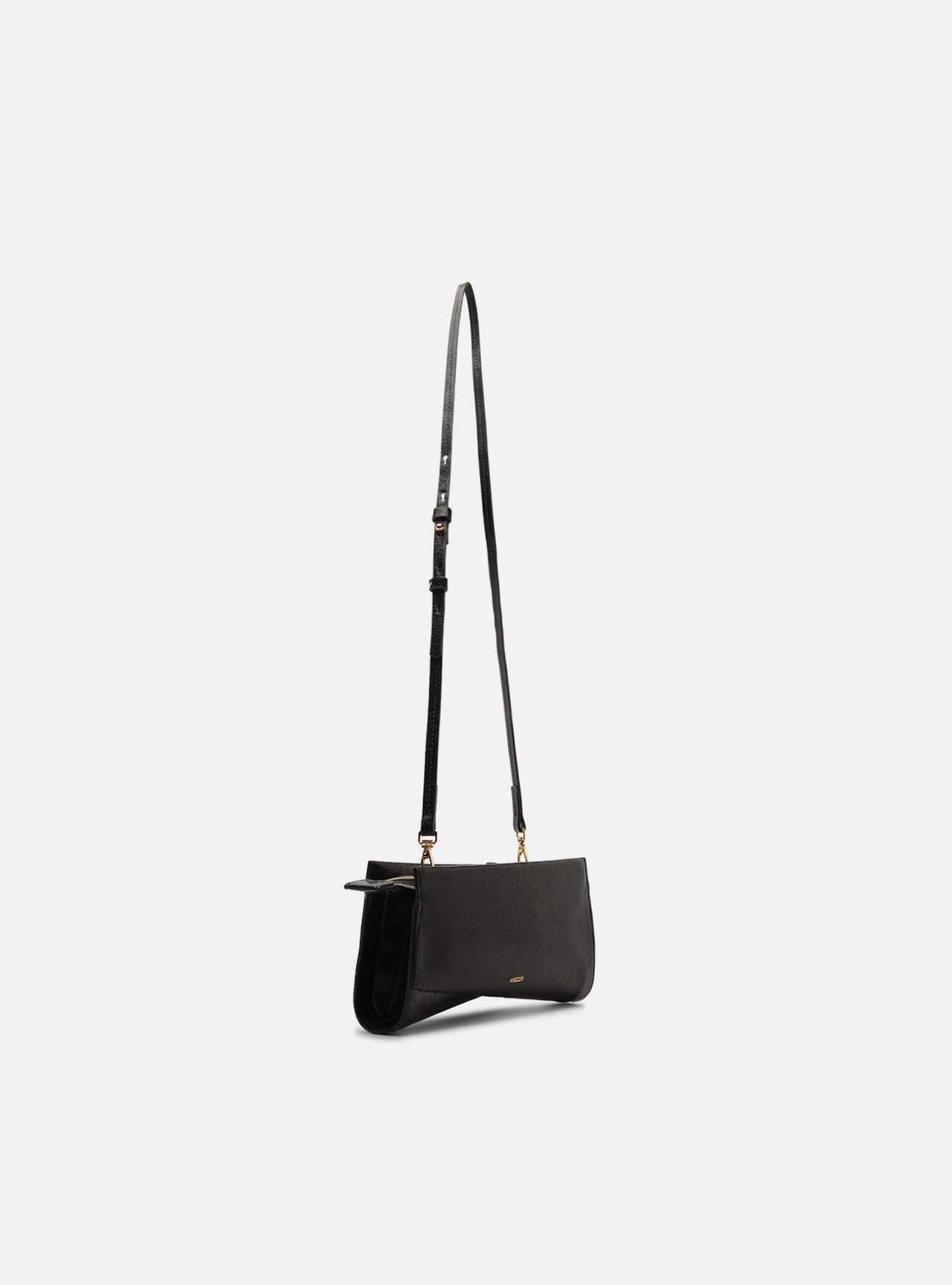 Bolsa Clutch Preta Pequena Detalhe Dourado — foto 5