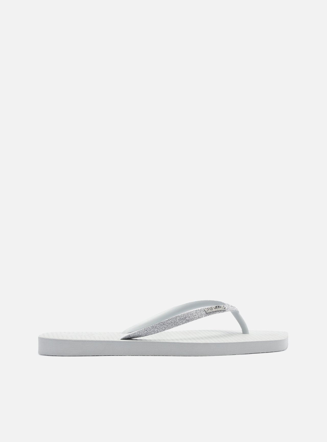 Chinelo de Dedo Prata Glitter Square Brizza — foto 3
