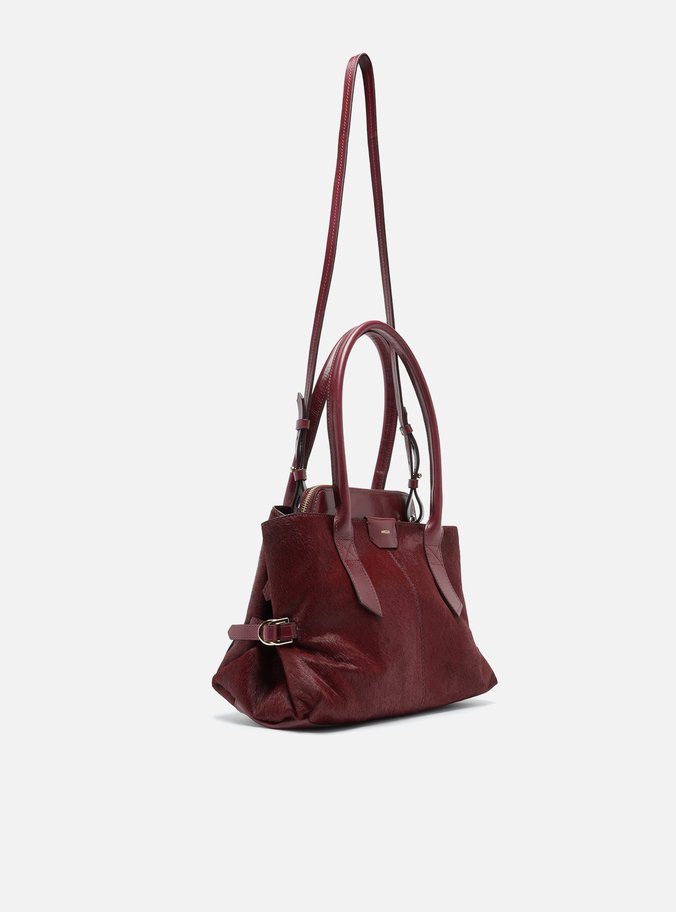 Bolsa Tote Vermelha Pelo Couro Grande