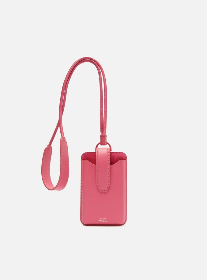 Mini Bolsa Rosa Couro Abbraccio Porta-Celular