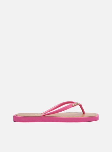 Chinelo de Dedo Rosa Square Palmilha Marrom