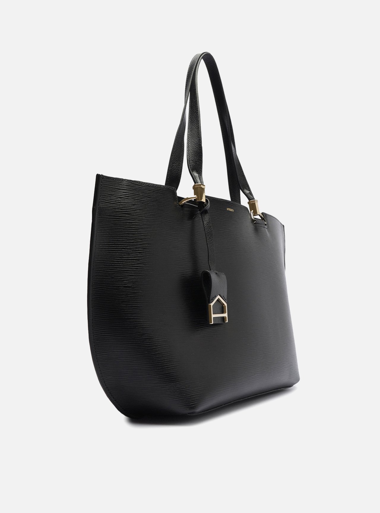 Bolsa Shopping Preta Couro Abraccio Grande — foto 5