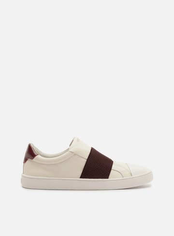 Arezzo — Tênis Branco Couro Slip On Elástico