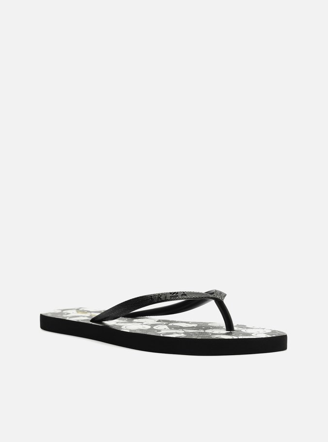 Chinelo de Dedo Preto Print Flash Smiley