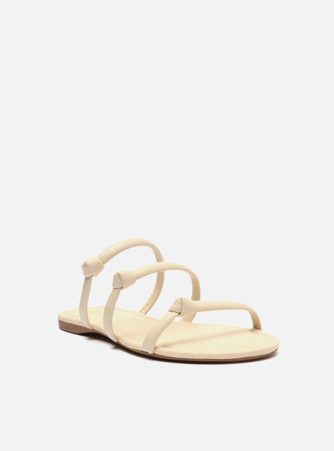 Sandália Rasteira Off-White Tiras Nós