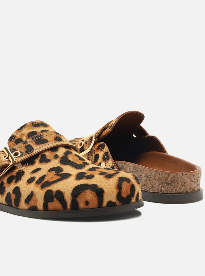 Clog Sabot Animal Print Rasteira Fivela