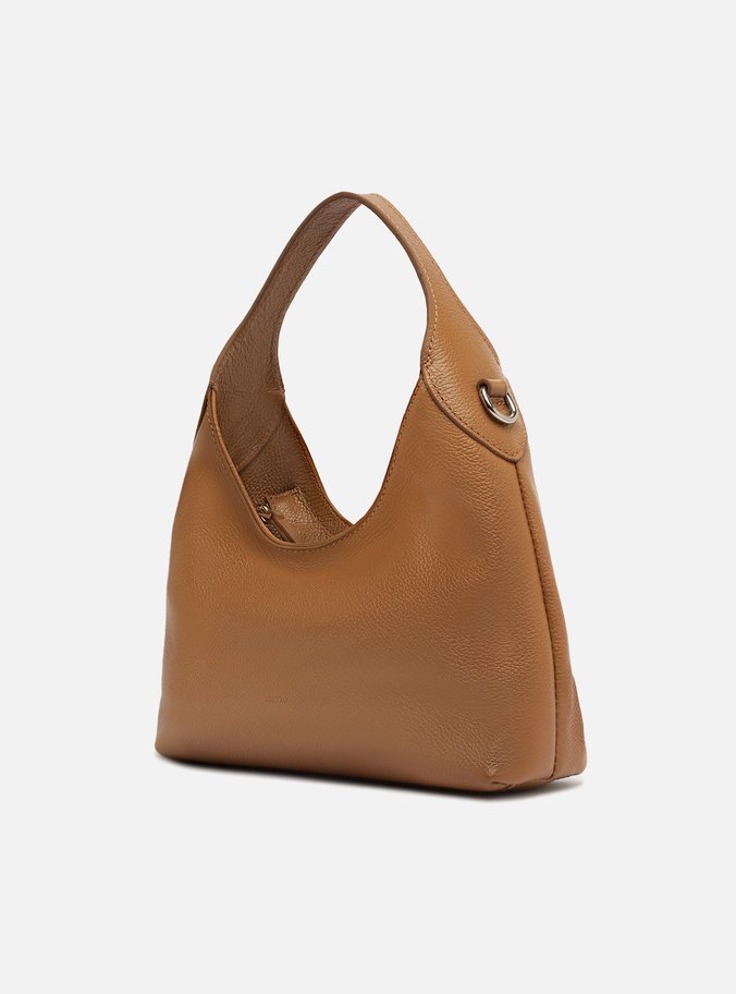 Bolsa Tiracolo Marrom Couro Média Alça Dupla