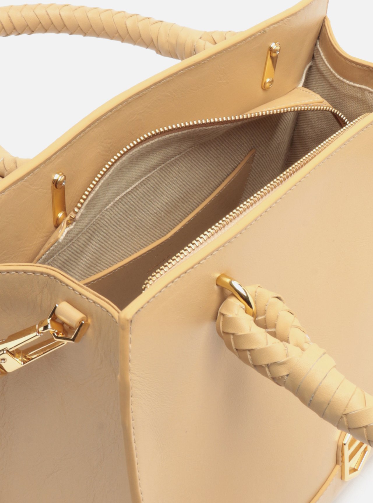 Bolsa Tote Nude Couro Média — foto 4