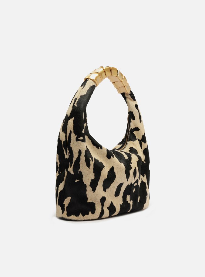 Bolsa Tiracolo Animal Print Média Alça Metais