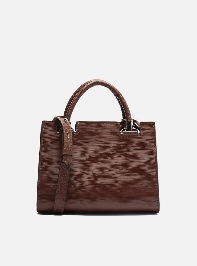Bolsa Tote Marrom Couro Abraccio Média