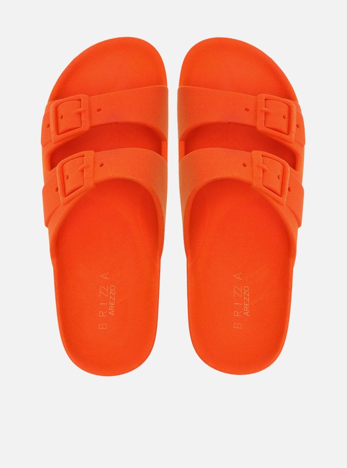 Chinelo Slide Laranja Fivelas Brizza