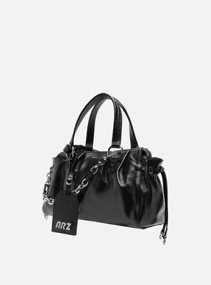 Bolsa Tote Couro Preta Média
