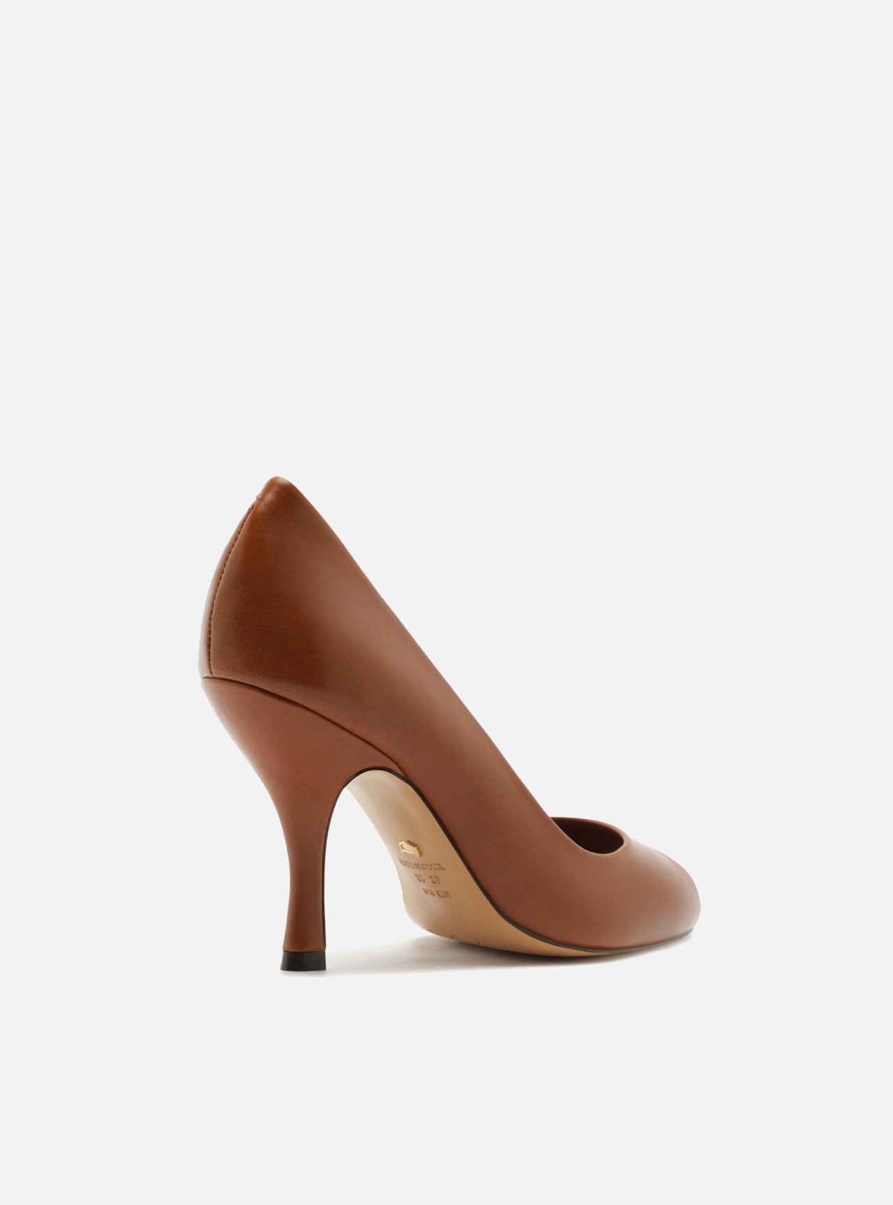 Peep Toe Marrom Couro Salto Alto Fino — foto 3
