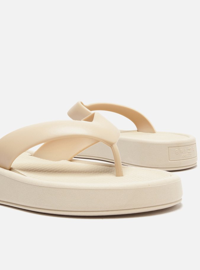 Flip Flop Bege Flatform Tiras Largas Brizza
