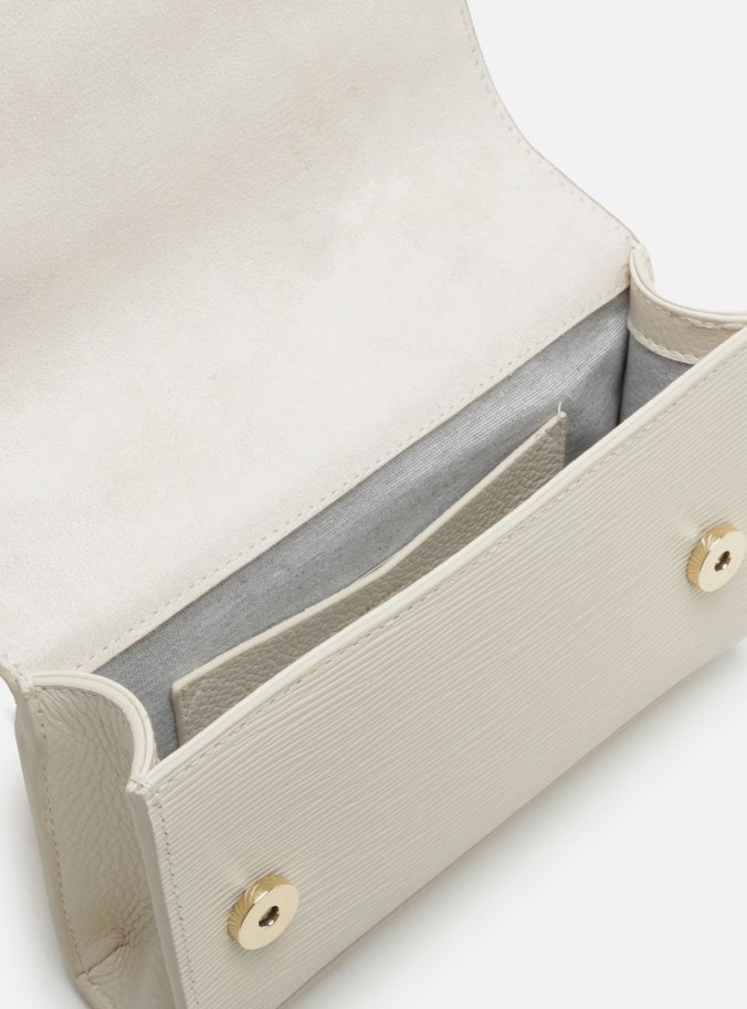 Bolsa Tiracolo Off-White Couro Abraccio Pequena