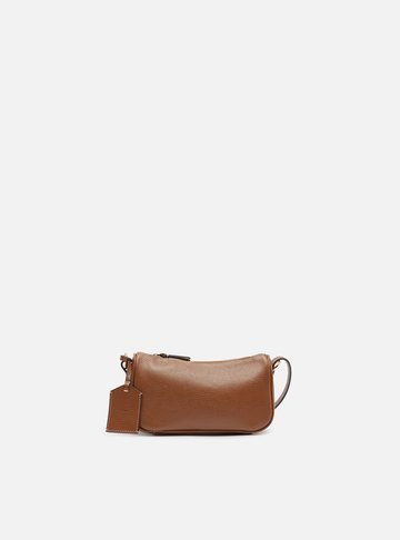 Arezzo — Bolsa Shoulder Marrom Couro Pequena Metais