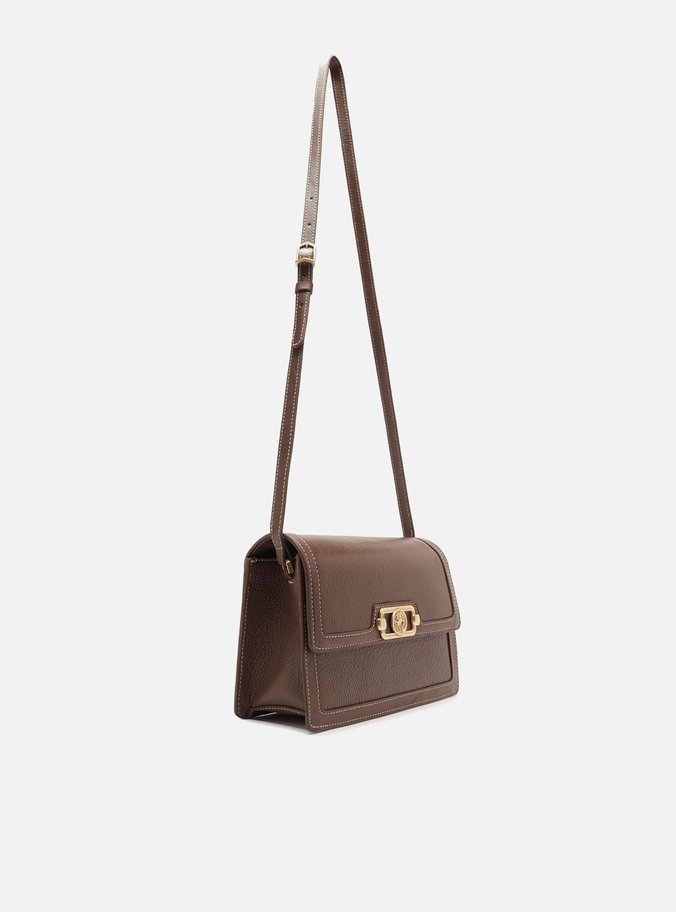 Bolsa Tiracolo Marrom Couro  Média