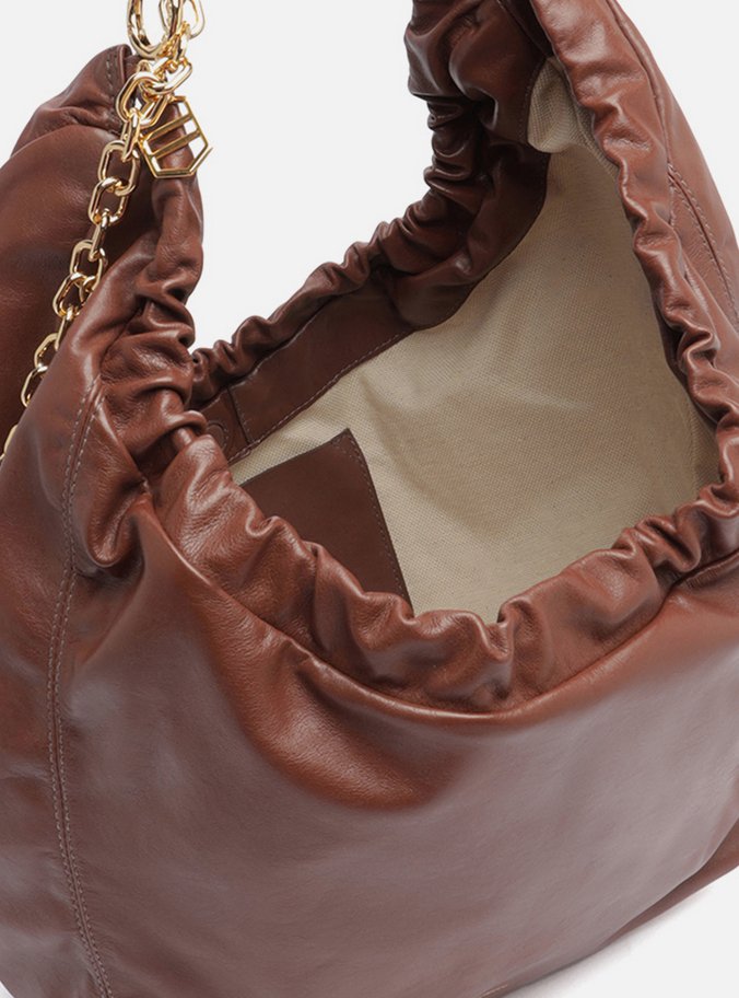 Bolsa Hobo Marrom Couro Olívia Grande