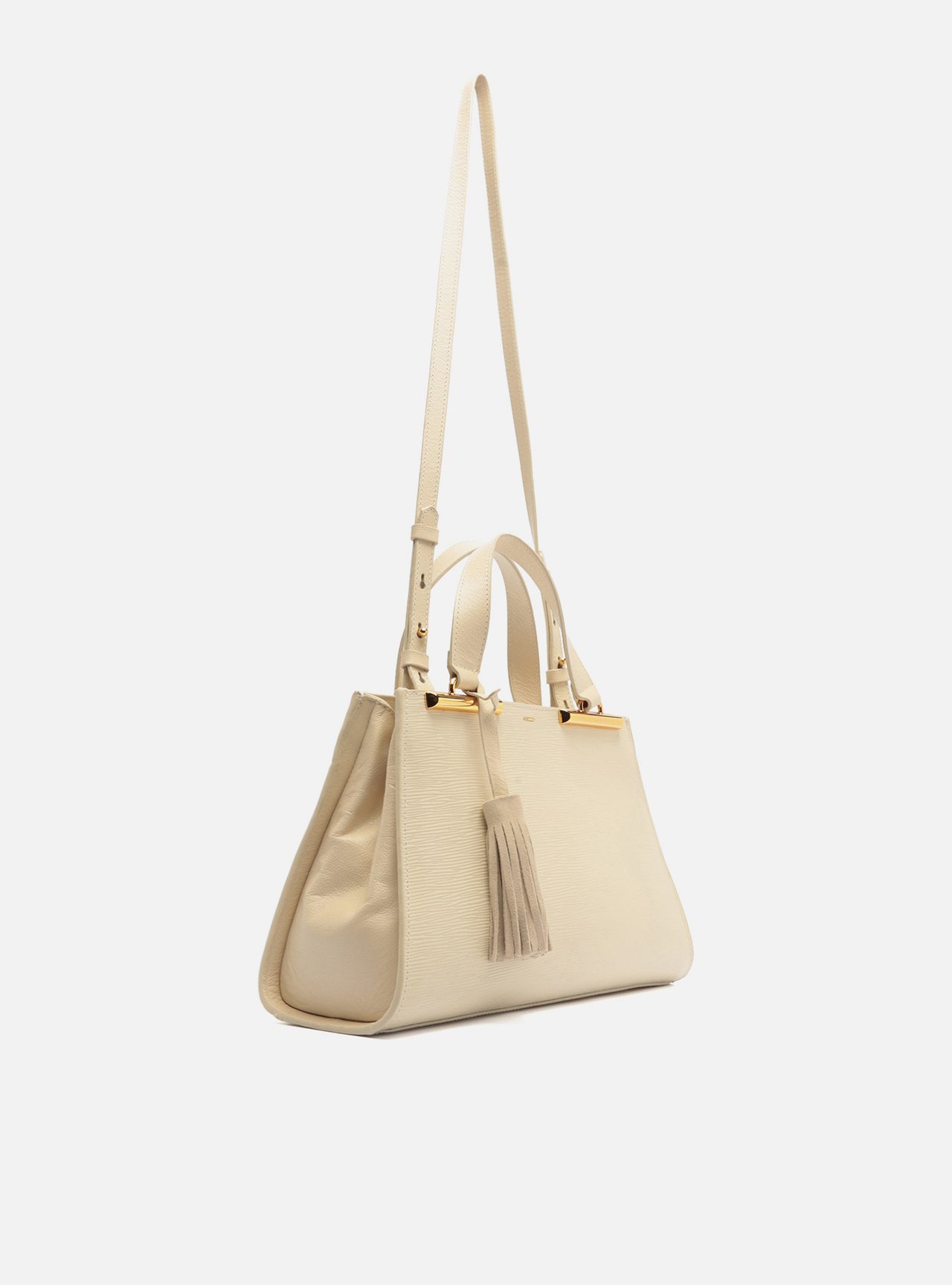 Bolsa Tote Branca Couro Jeni Média — foto 5