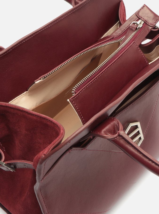 Bolsa Tote Bordô Couro Recortes Média
