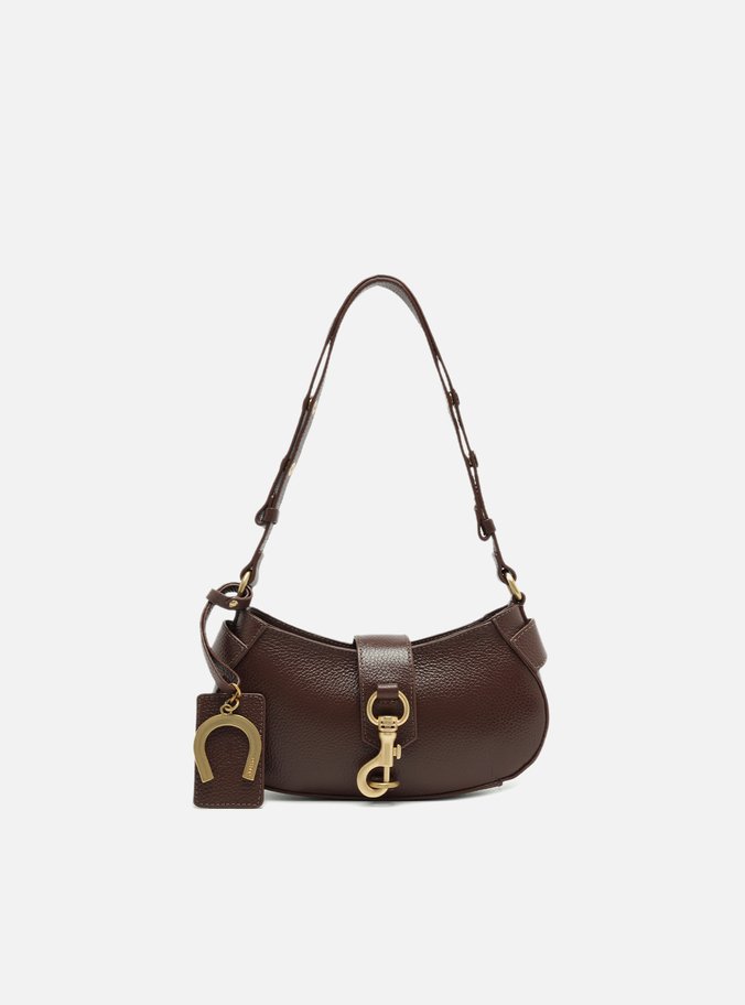 Bolsa Tiracolo Marrom Couro Pequena Bag Charm