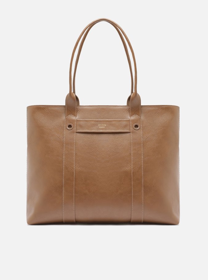 Bolsa Shopping Marrom Grande Metais