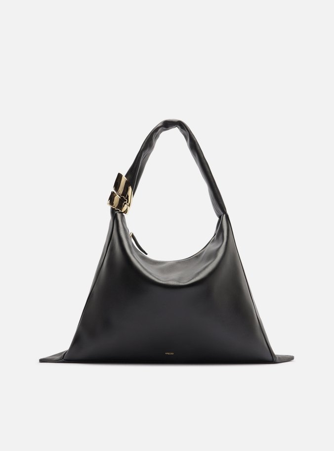 Bolsa Hobo Preta Couro Grande Metal Lenny Niemeyer