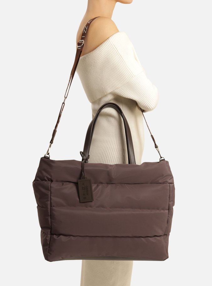 Bolsa Shopping Marrom Grande Matelassê Brizza