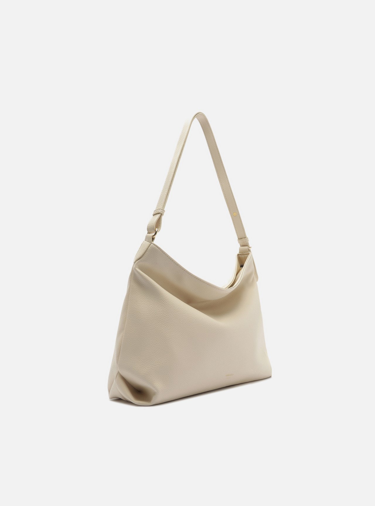 Bolsa Hobo Off White Média Granulada Metais — foto 2
