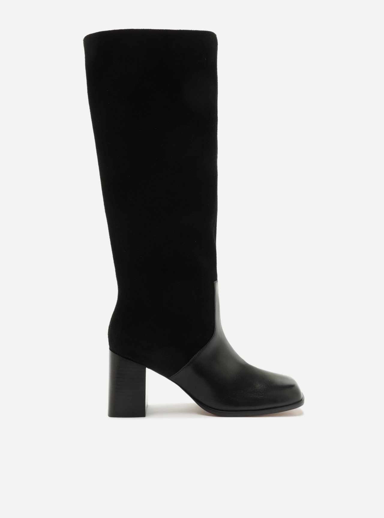 Bota Preta Cano Longo Bico Quadrado — foto 1