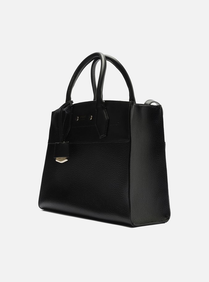 Bolsa Tote Preta Giorno Grande Moldura