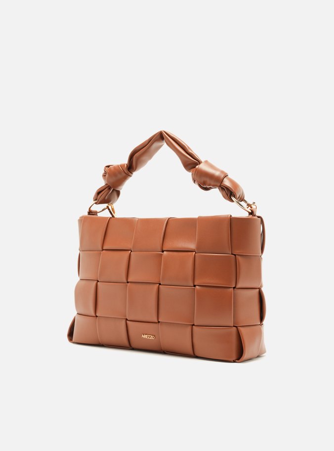 Bolsa Tiracolo Marrom Tressê Pequena