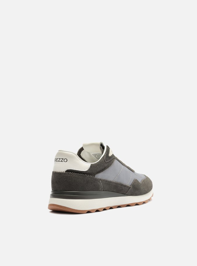 Tênis Cinza Camurça Nylon Esportivo